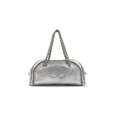 CHANEL METALLIC GRAINED CALFSKIN LUXE LIGNE BOWLER BAG (33*17*15cm)